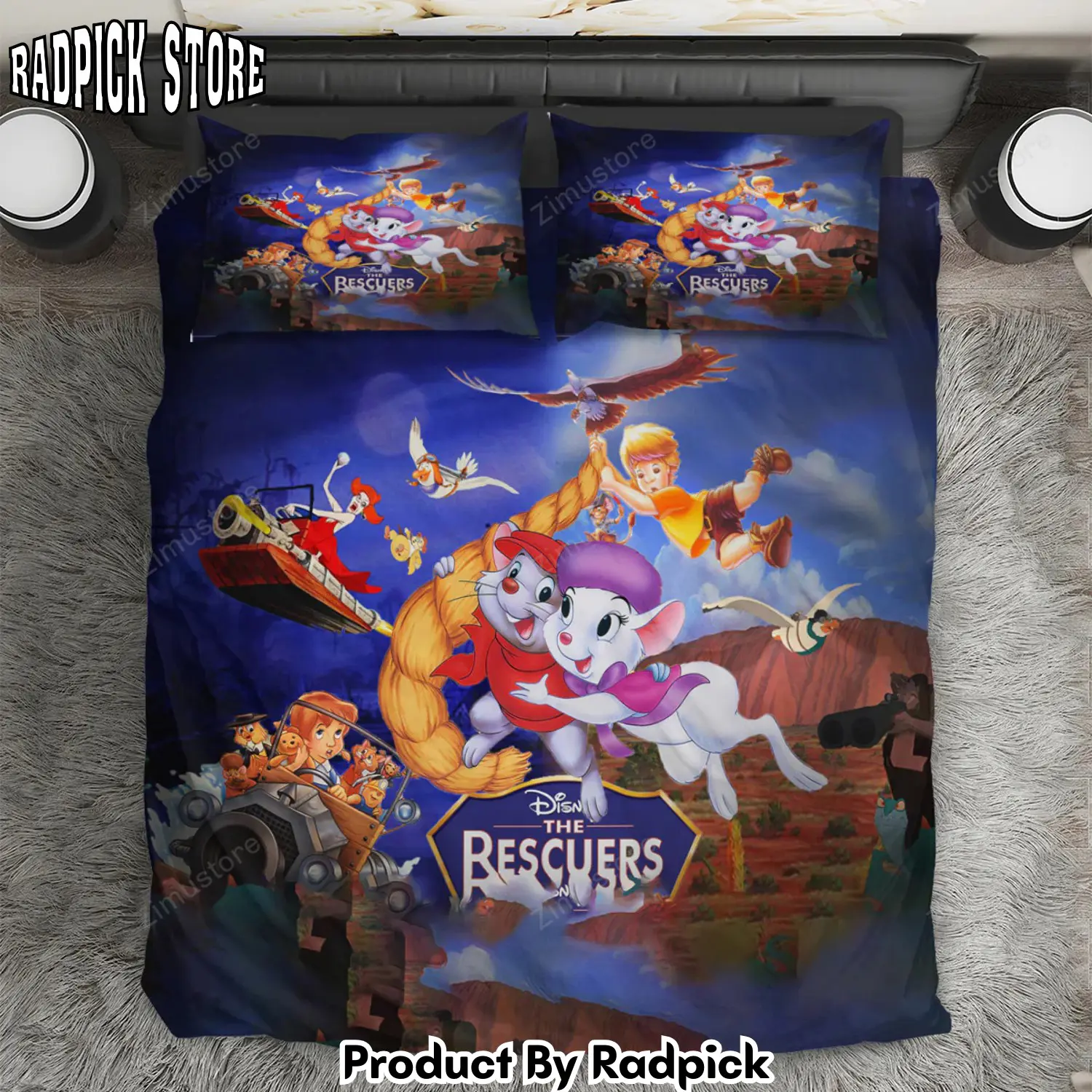 Radpick the rescuers poster 6 3pcs 3pcs bedding set duvet cover and pillow cases gift for fan rp327984